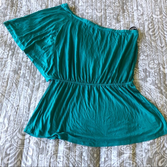 Ella Moss Teal One Shoulder Top - Picture 2 of 6
